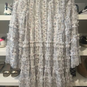 Floral Ruffle Sheer Dress